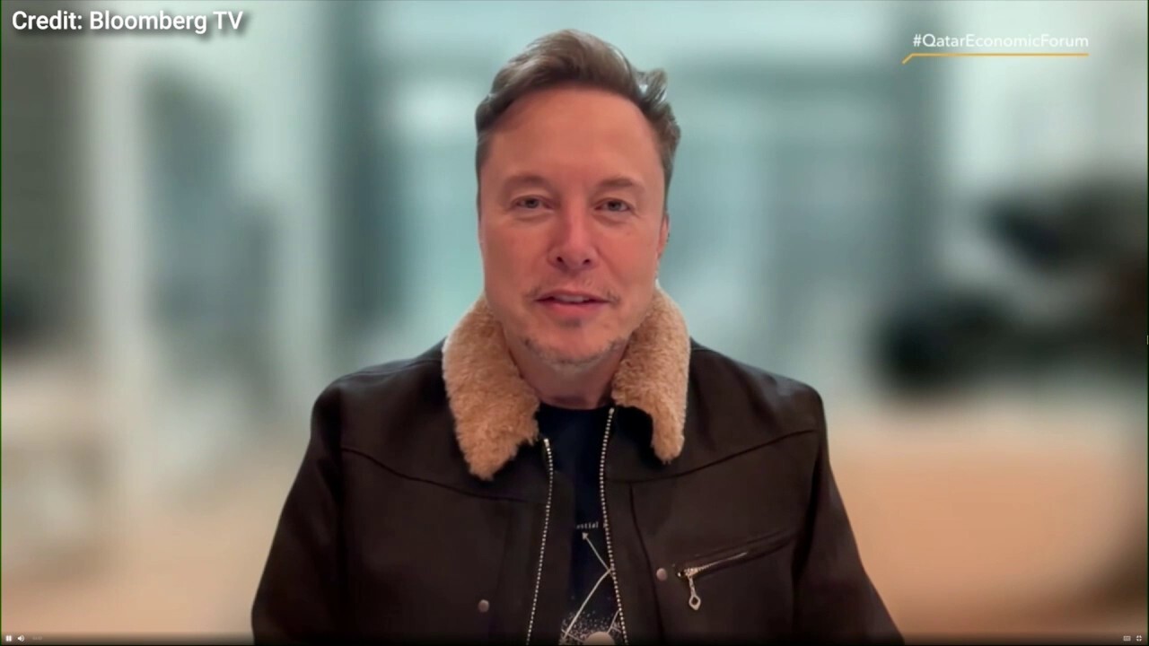 Tesla CEO Elon Musk said at the Qatar Economic Forum that he doesn't plan to leave his role leading the EV-maker in the next few years. (Credit: Bloomberg TV)